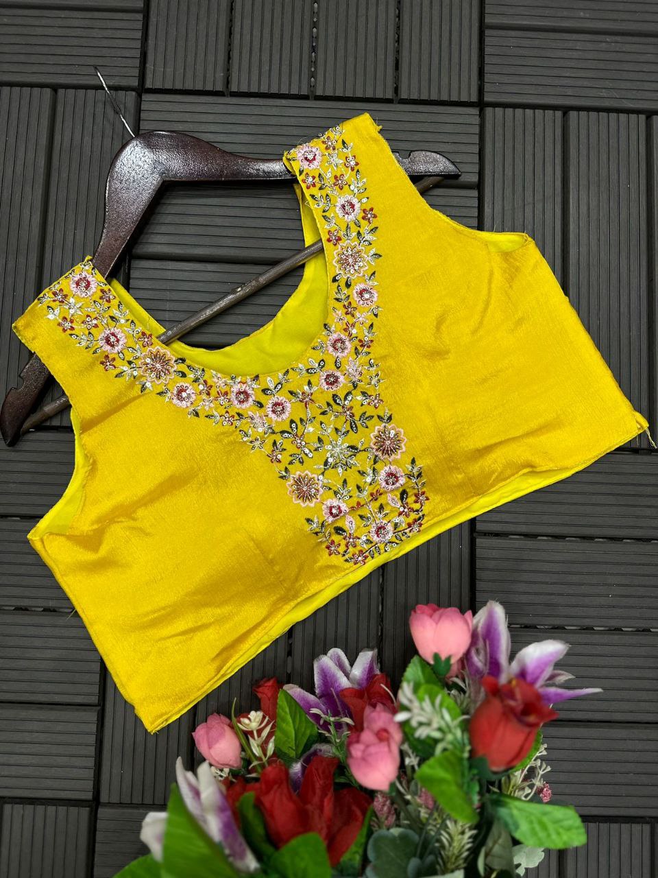 Stylish Yellow Color Chinon Palazzo Sharara Suit Set With Shrug Jacket