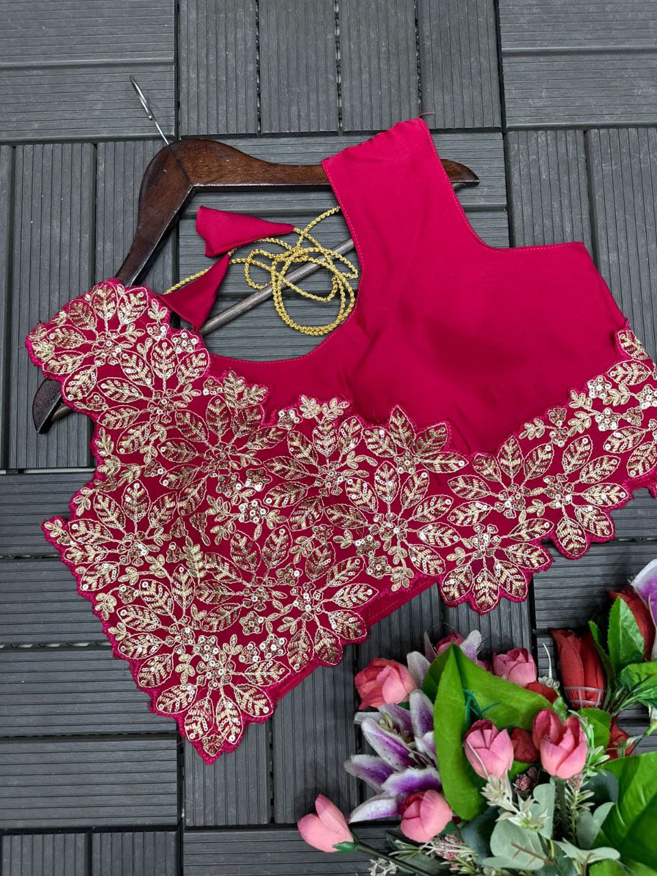Pink Color Heavy Rangoli Ready to wear Saree