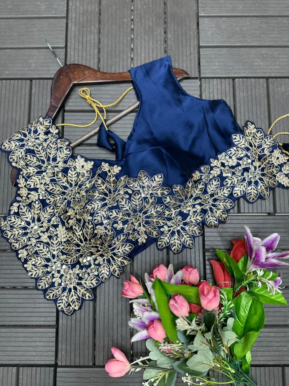 Blue Color Heavy Rangoli Ready to wear Saree