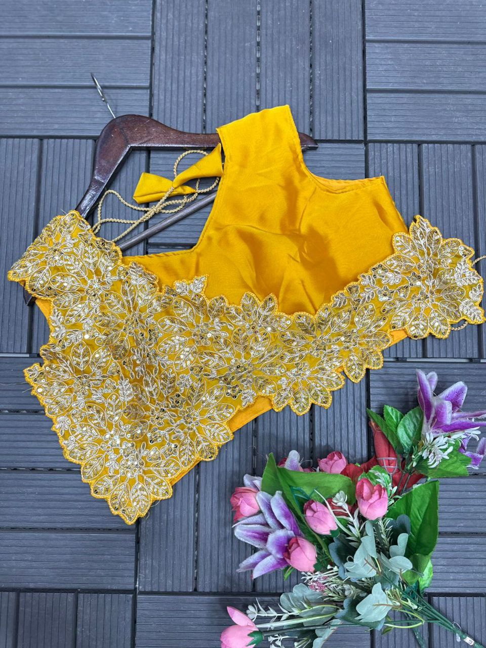 Yellow Color Heavy Rangoli Ready to wear Saree