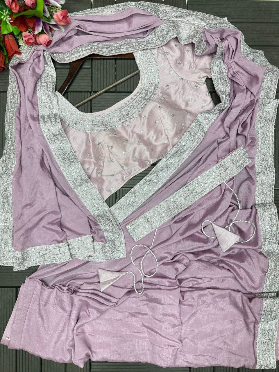 Pastel Lavender Ready to Wear Saree
