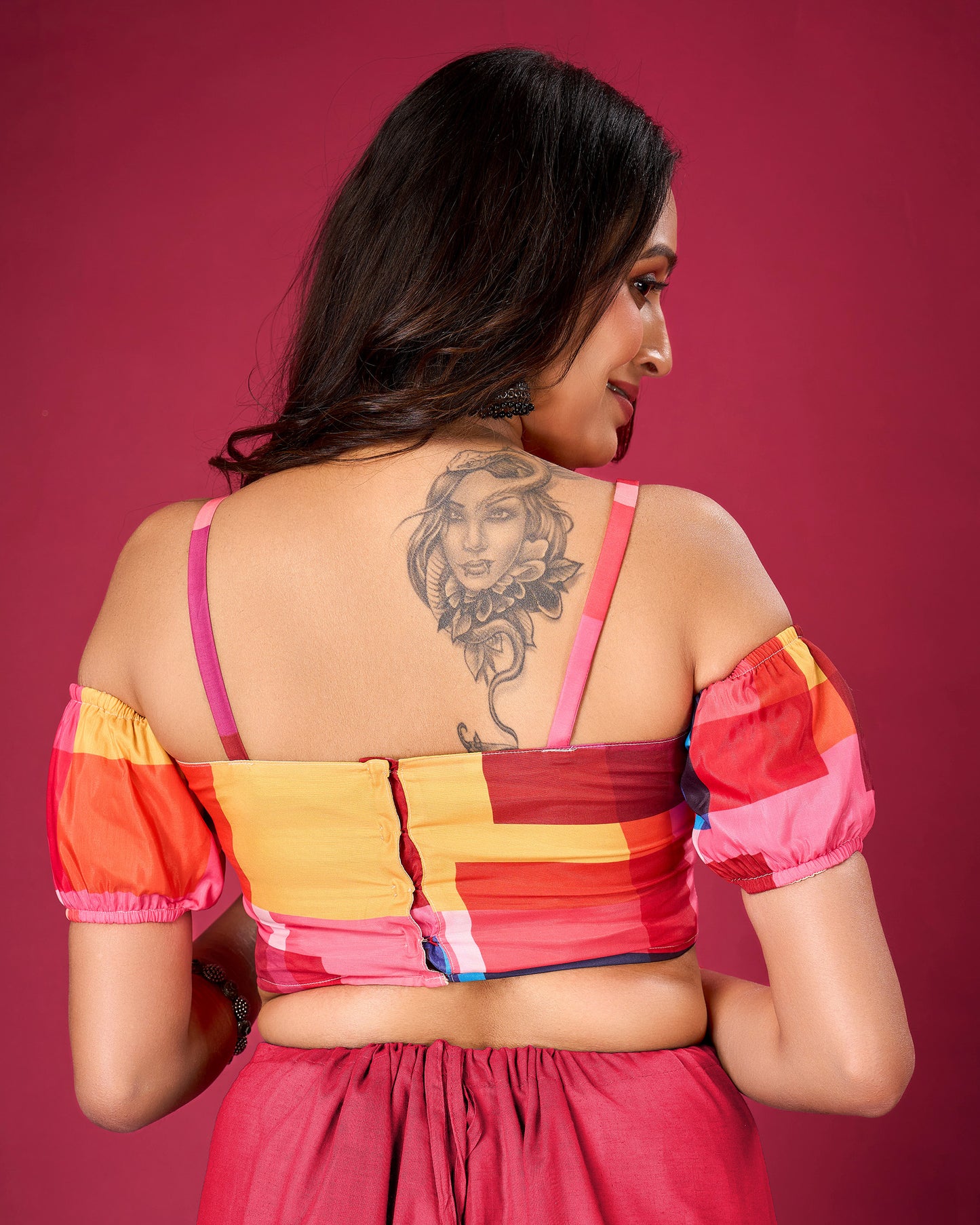 Trending Pink Art silk Padded Stitched Blouse