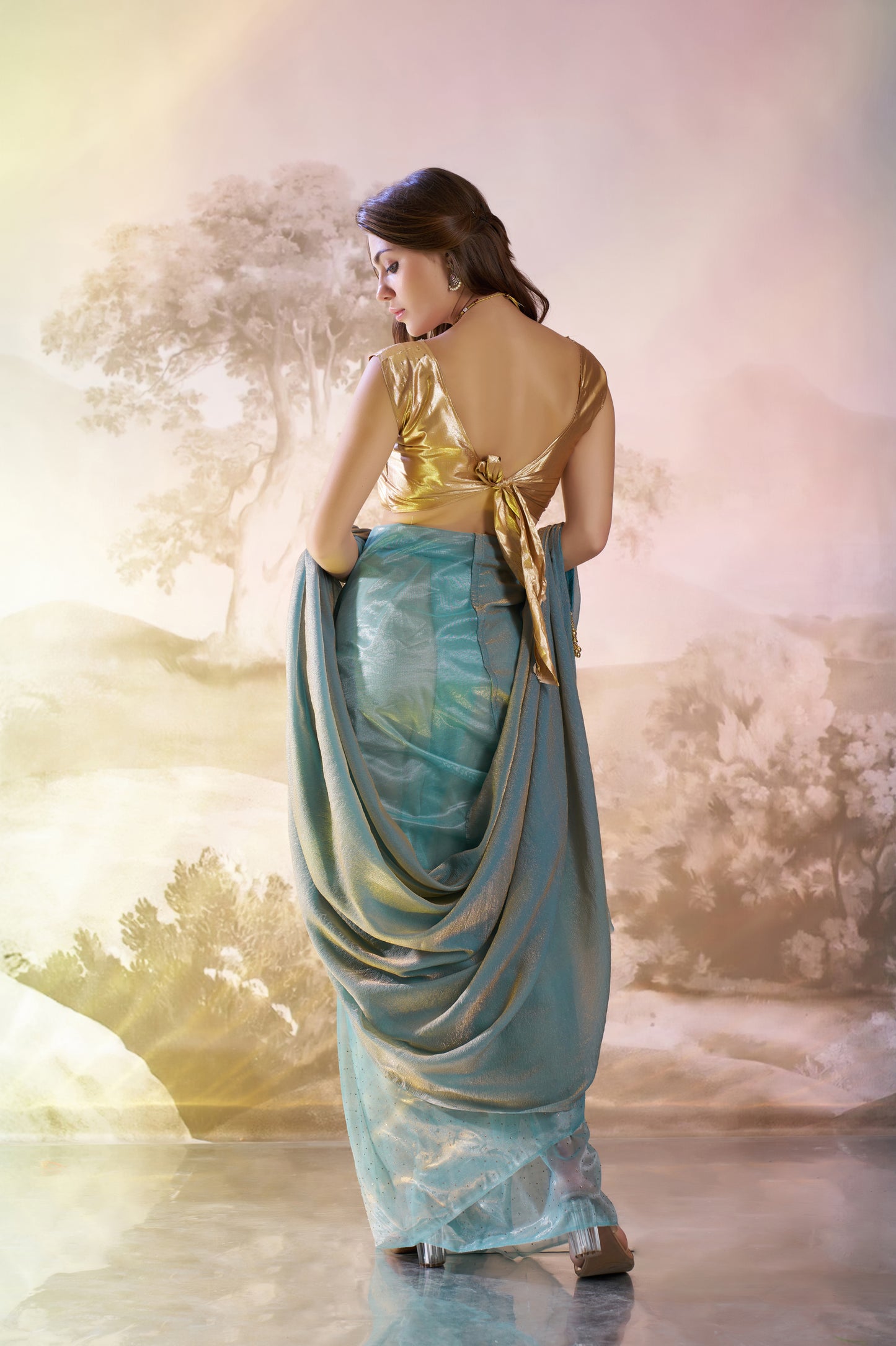 Stylish Grey Organza and Twill Net Saree for Special Occasions