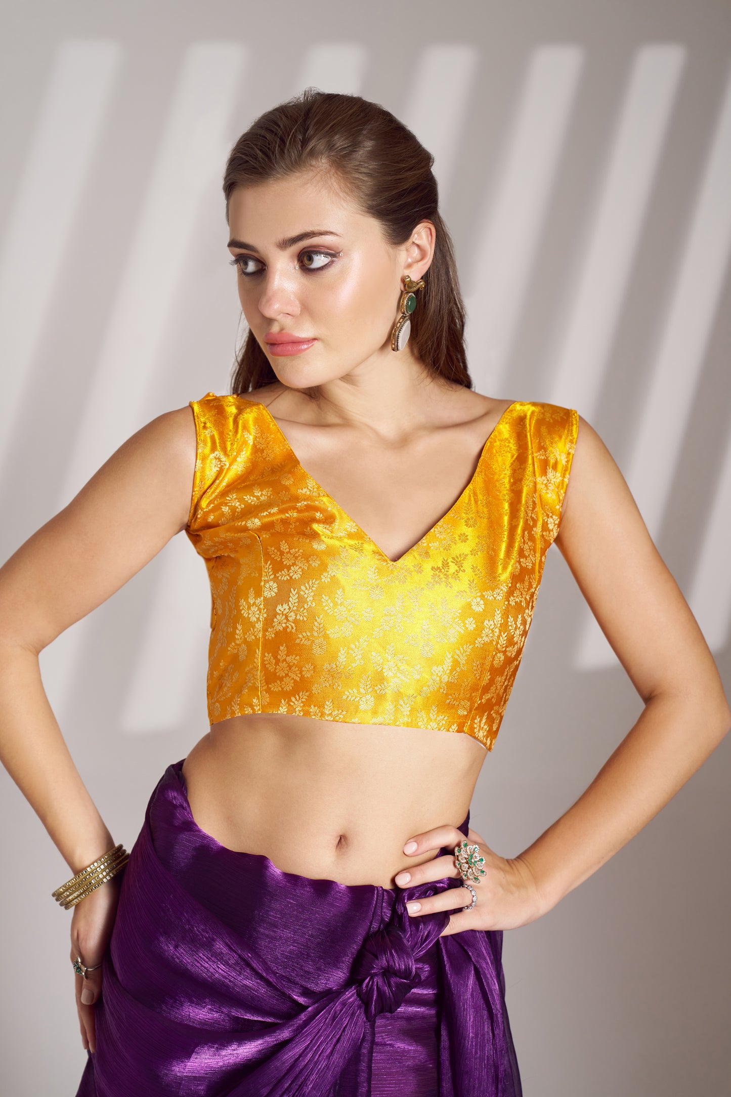 Purple Burberry Organza Saree with Tassels – Party Wear Saree