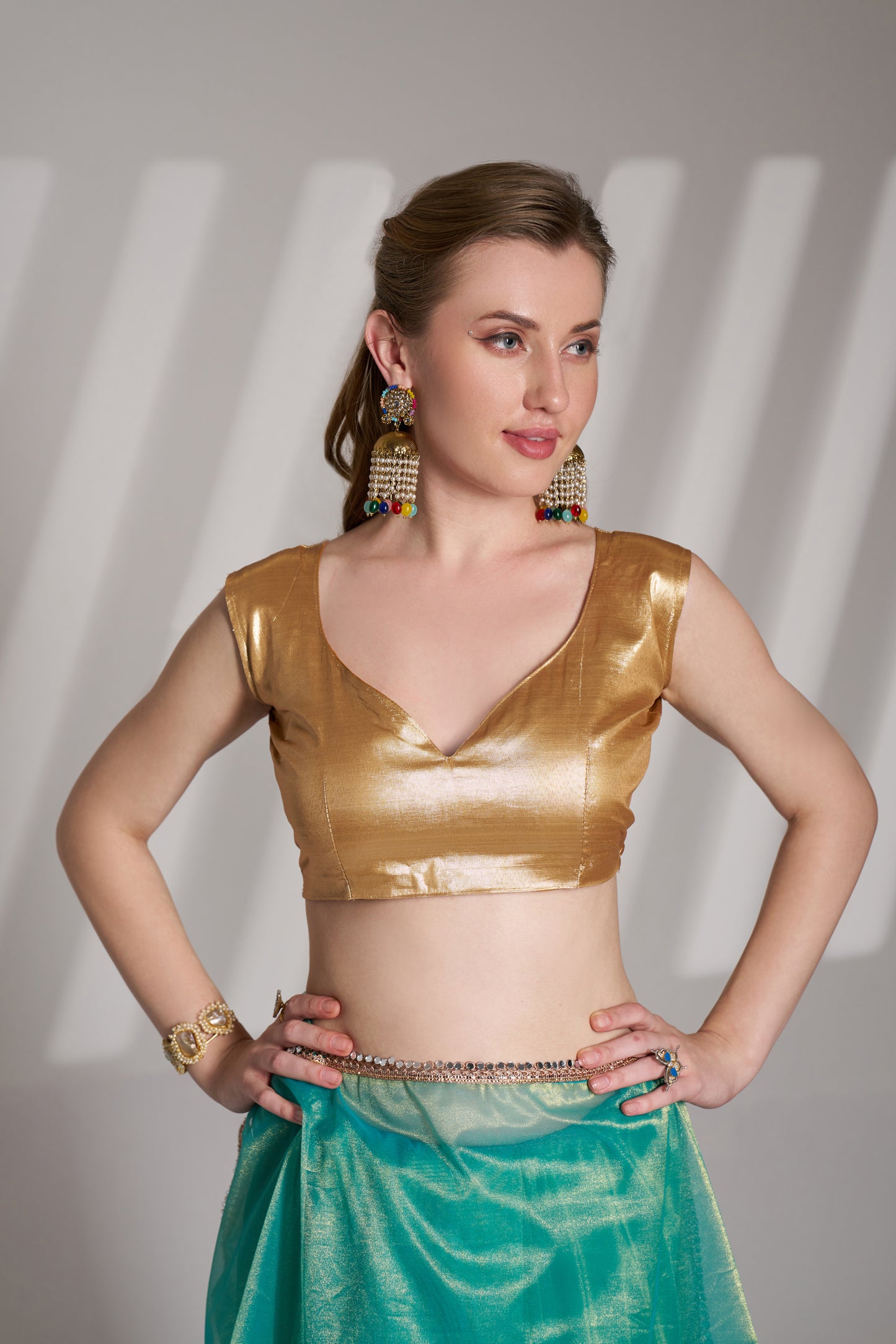 Sea Green Twill Net Saree with Designer Lace and Unstitched Blouse – Party & Festive Wear