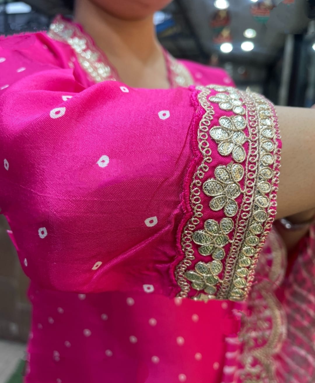 Pink Color Chanderi Party Wear Kurti Pant Set