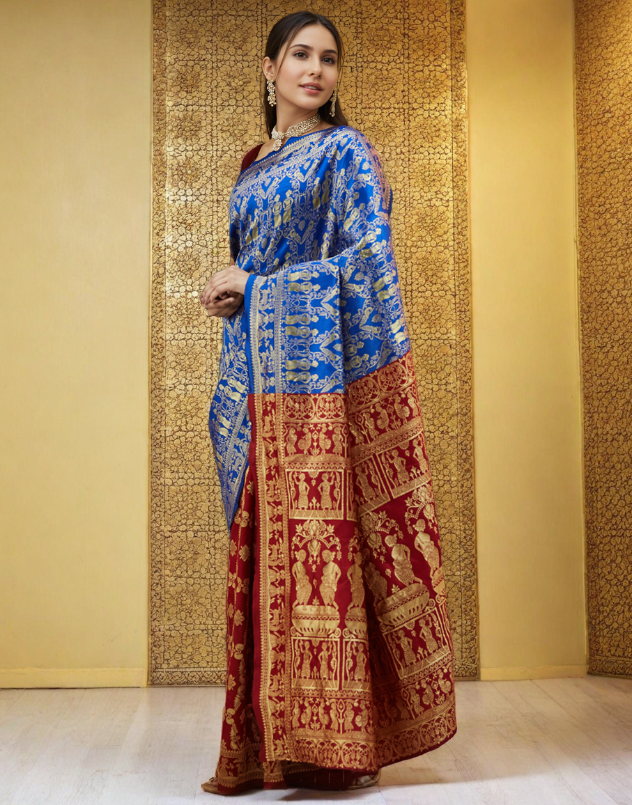 Gorgeous Blue Color Silk Paithani Saree