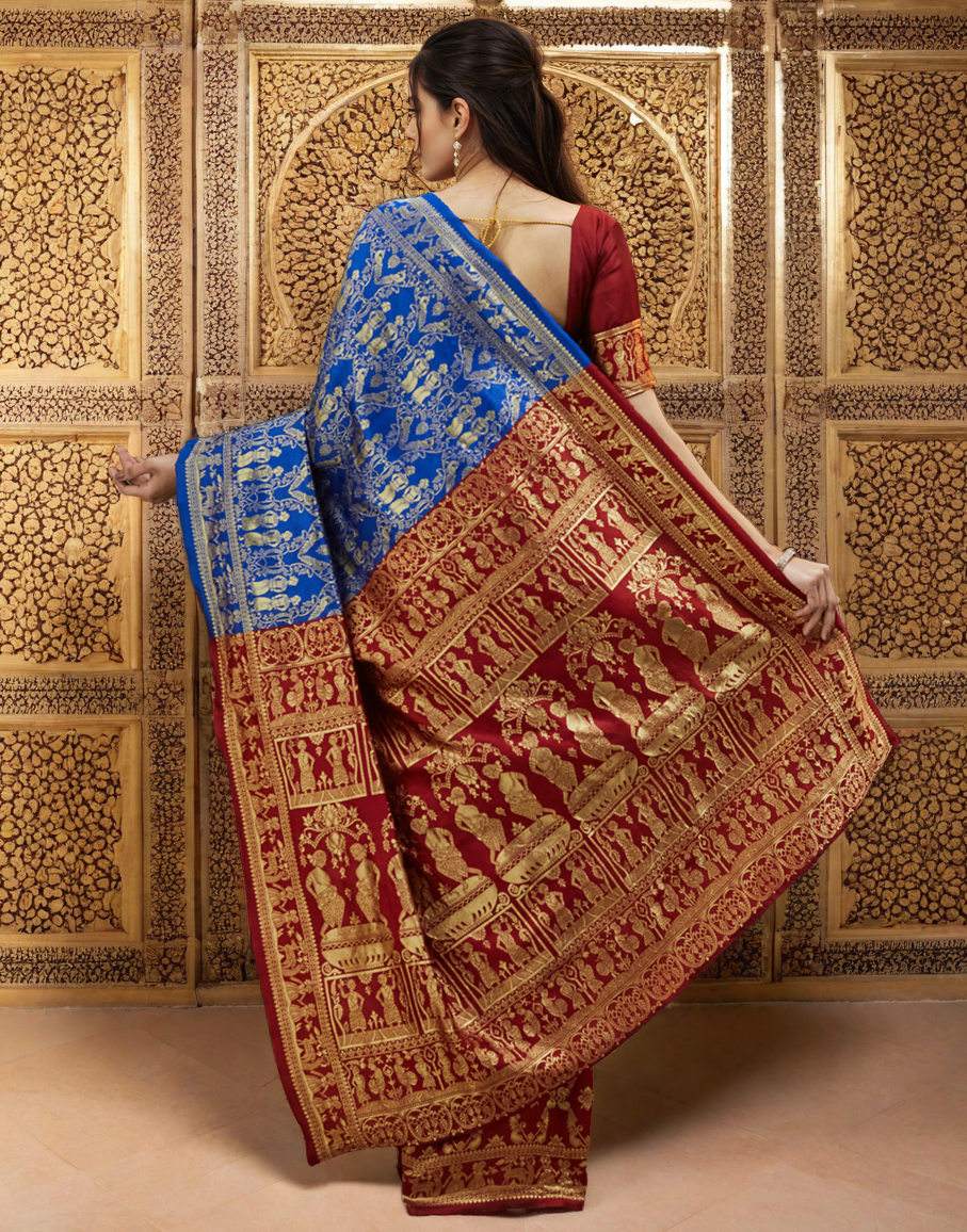 Gorgeous Blue Color Silk Paithani Saree