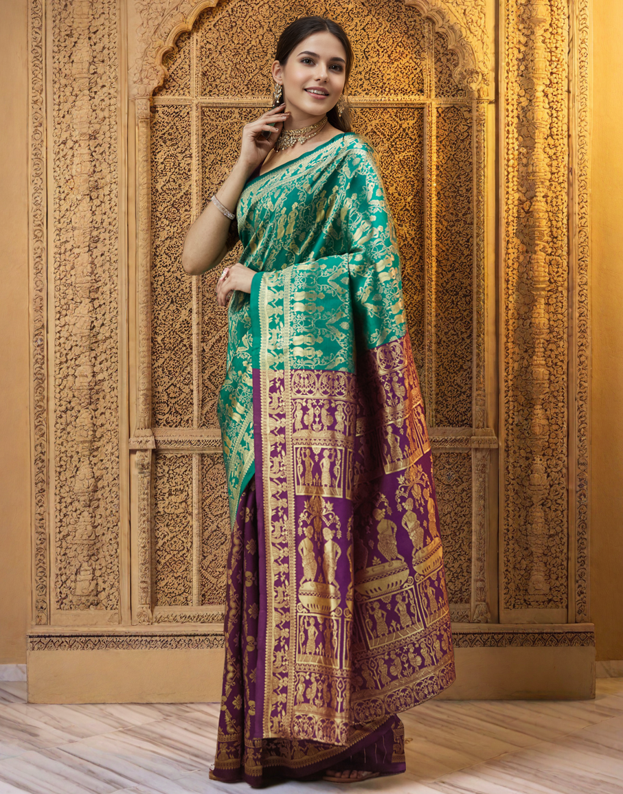 Gorgeous Light Green Color Silk Paithani Saree