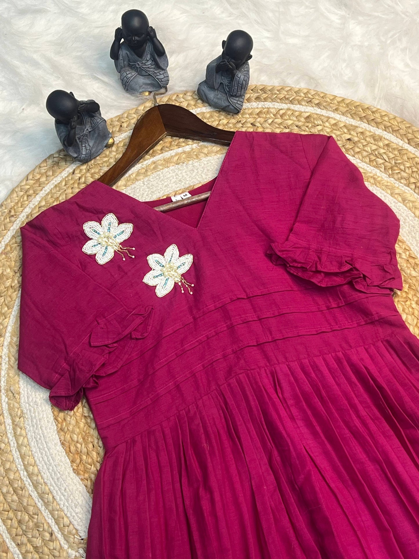 Amazing Pink Color Hand Maggam Work Kurti