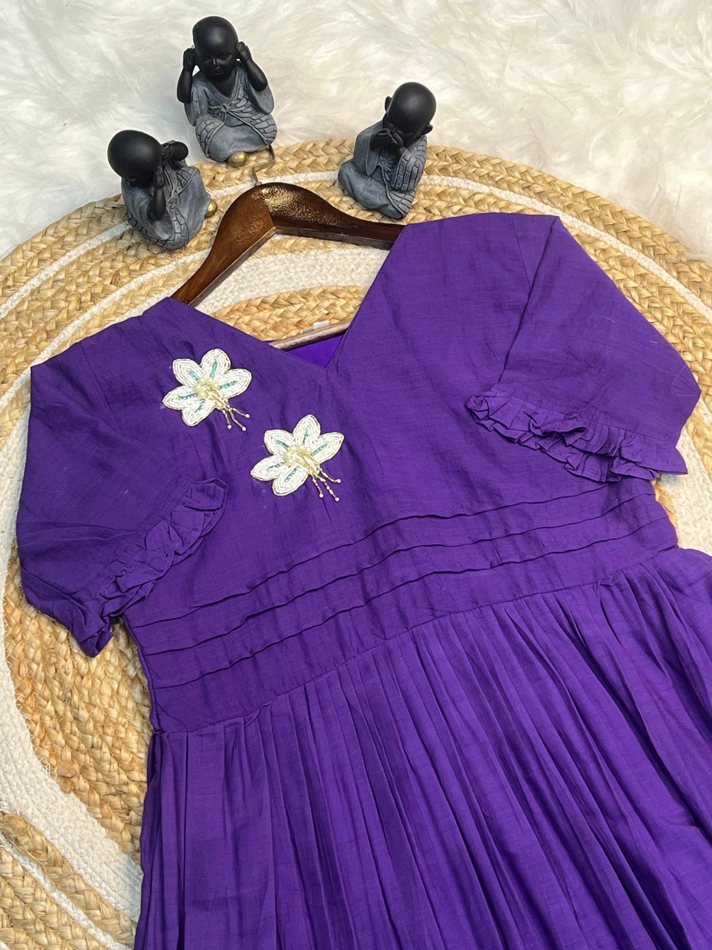Amazing Purple Color Hand Maggam Work Kurti