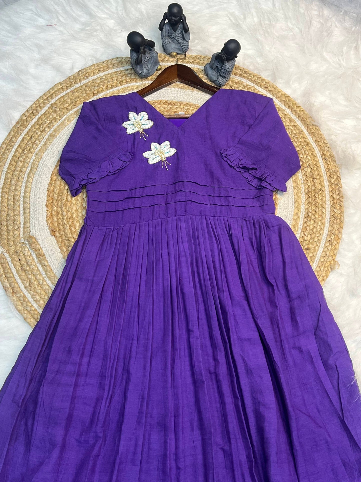 Amazing Purple Color Hand Maggam Work Kurti