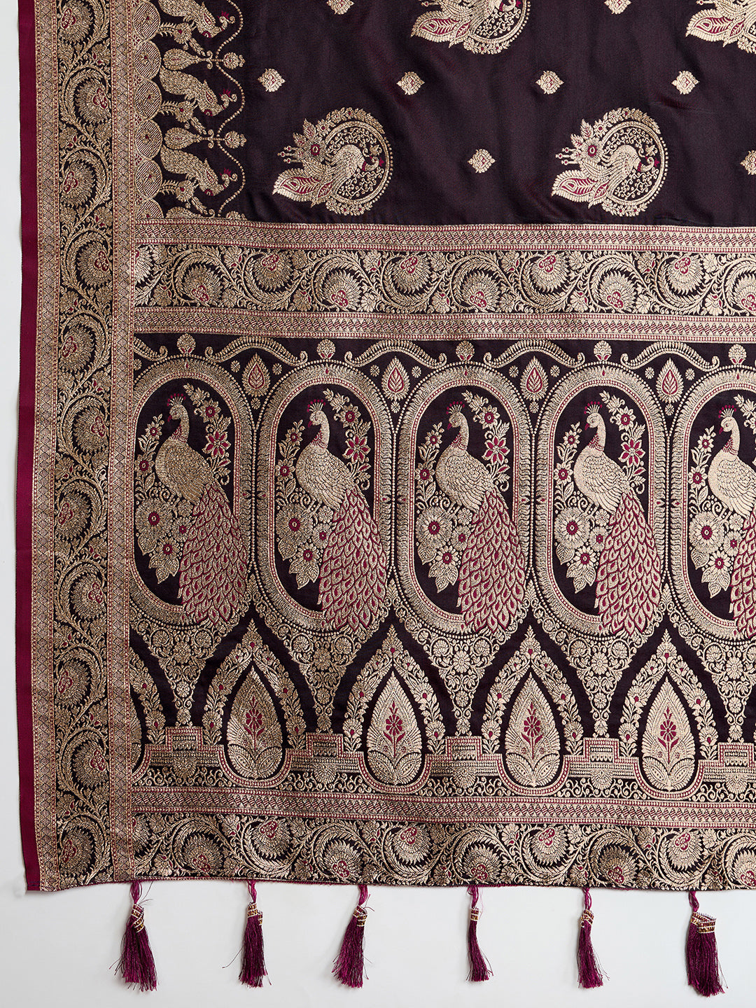 Premium Soft Silk Saree with Rich Zari Work (Burgundy)