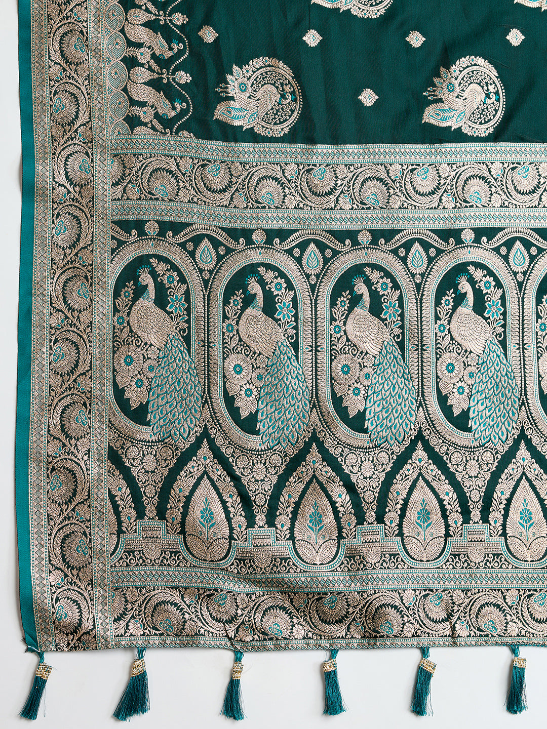 Premium Soft Silk Saree with Rich Zari Work (Rama)