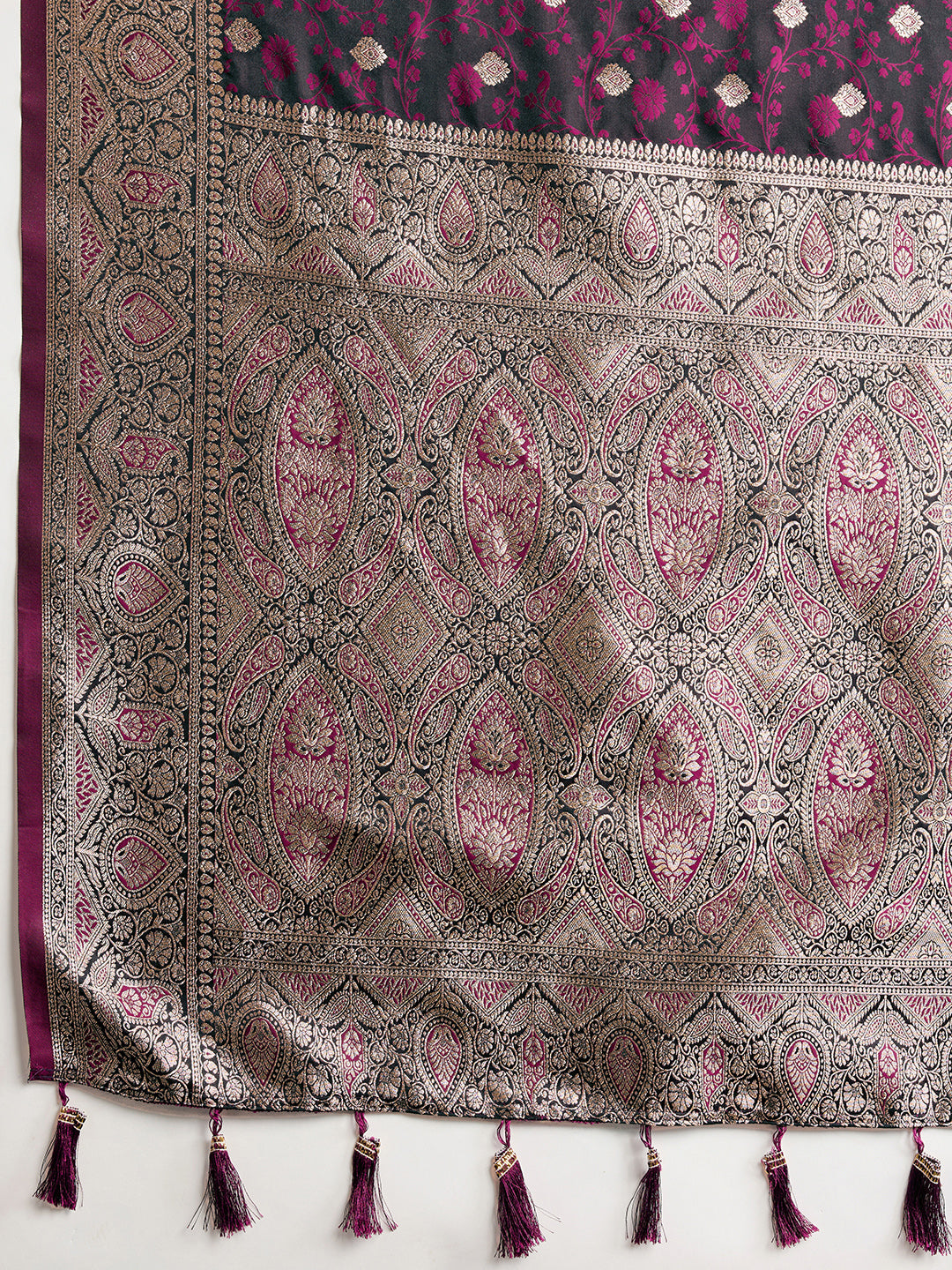 Magenta Soft Silk Zari Weaving Saree with Designer Blouse