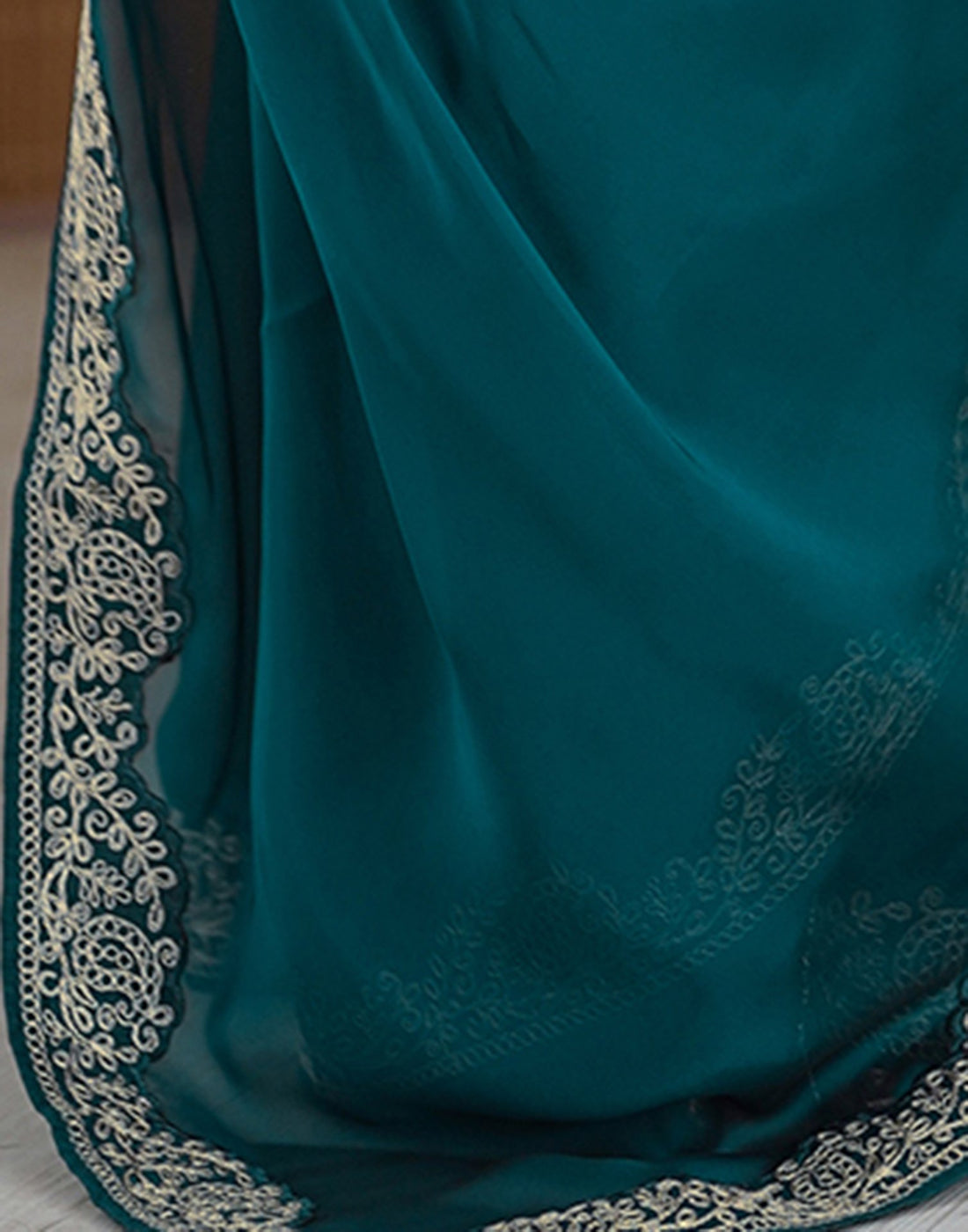 Elegant Rama Color Rangoli Silk Saree with Coding Work – Party Wear