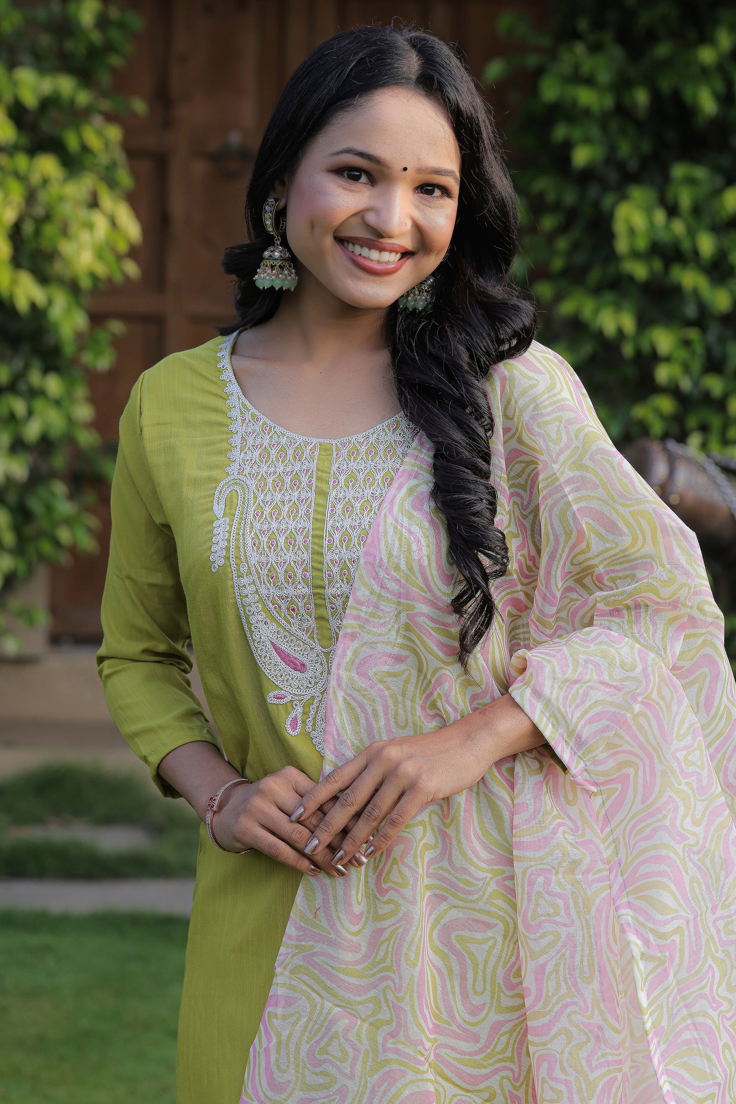 Liril Color Viscose Slub Casual Kurti Pant Set