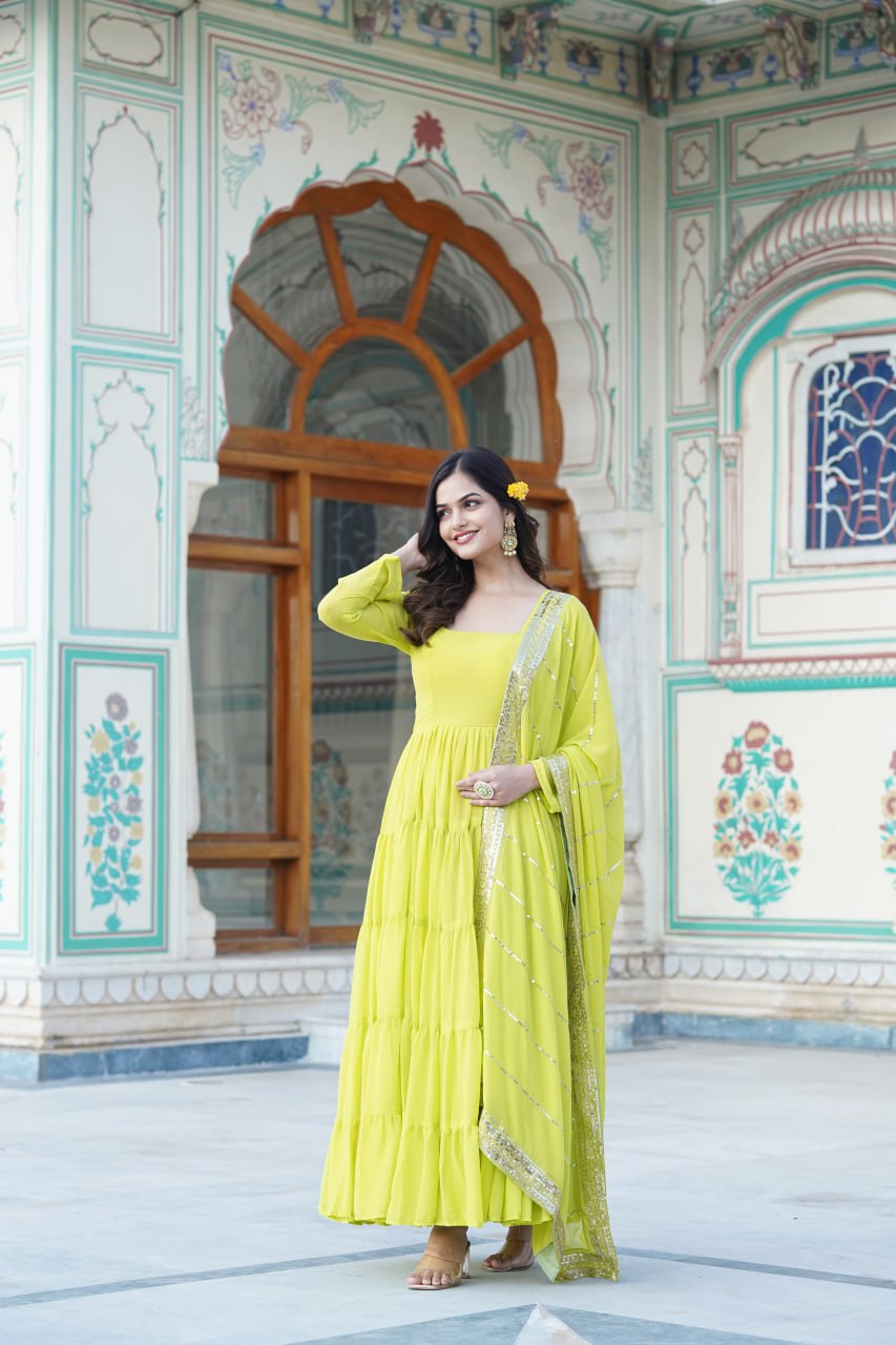 Faux Georgette Gown