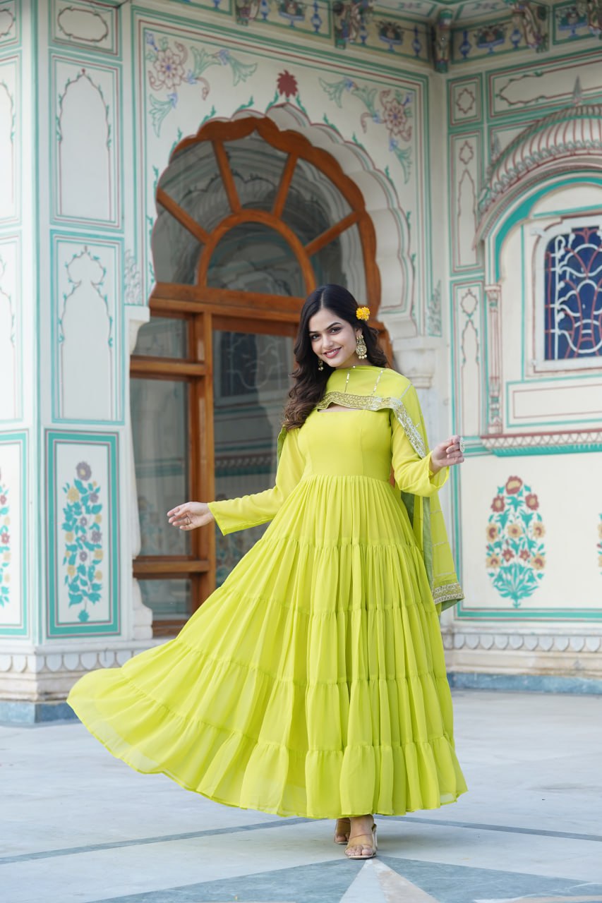 Faux Georgette Gown