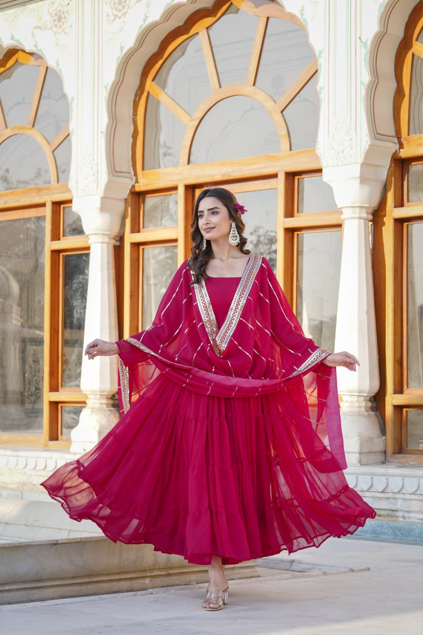 Faux Georgette Gown