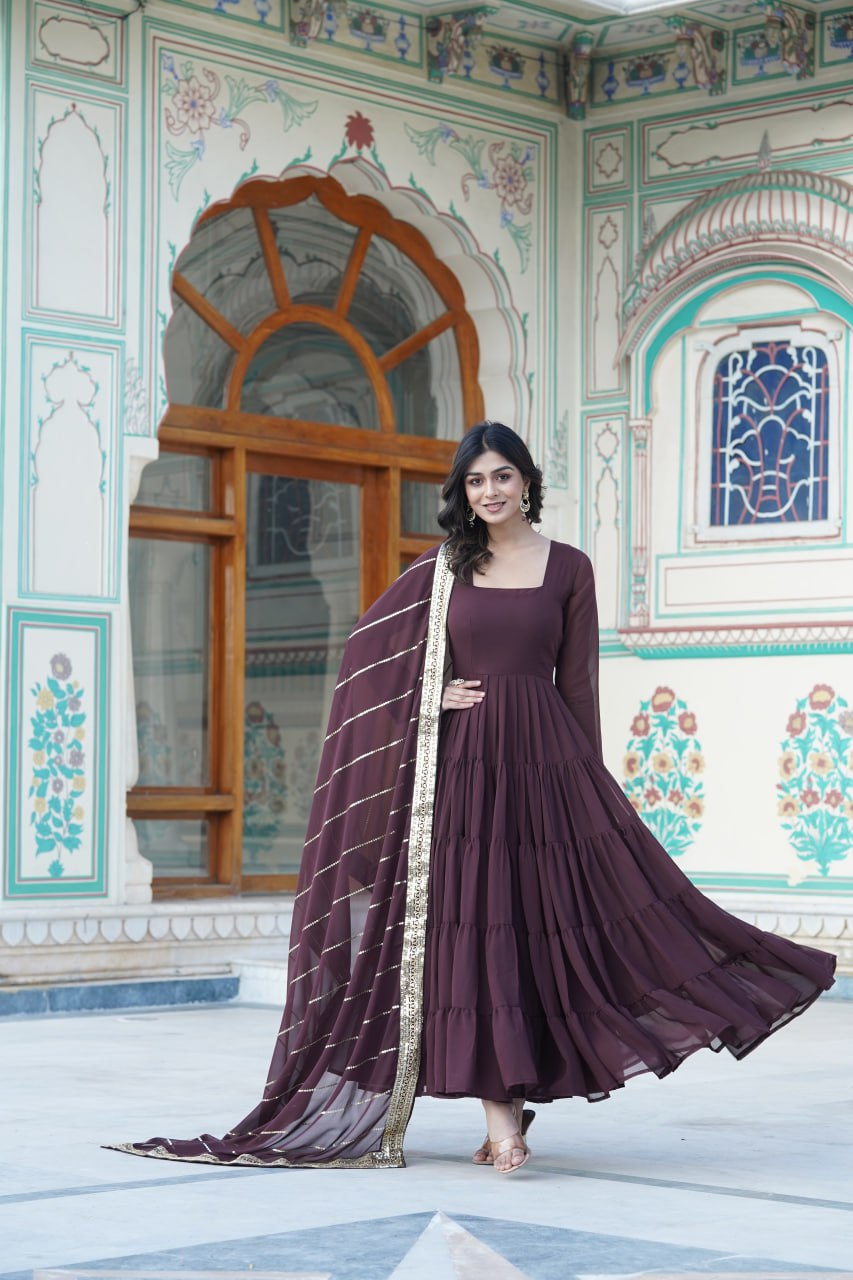 Faux Georgette Gown