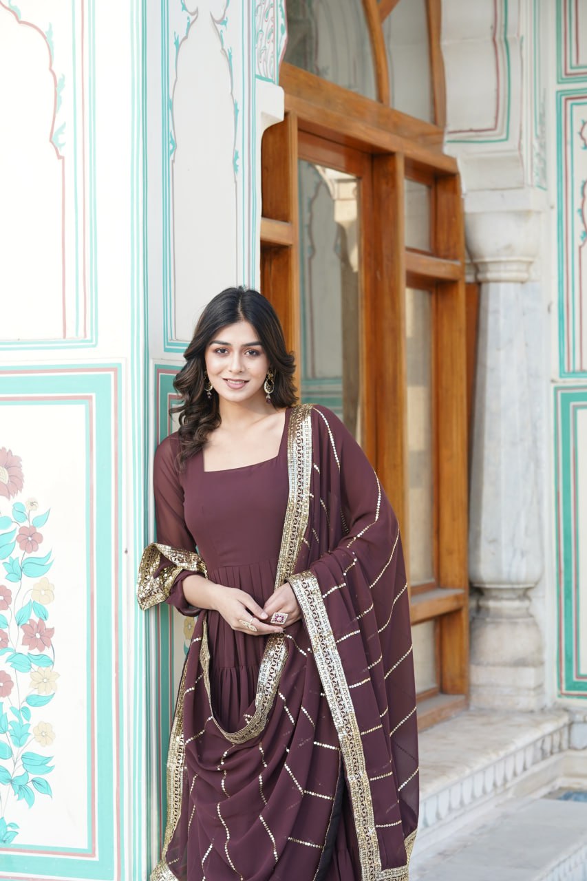 Faux Georgette Gown
