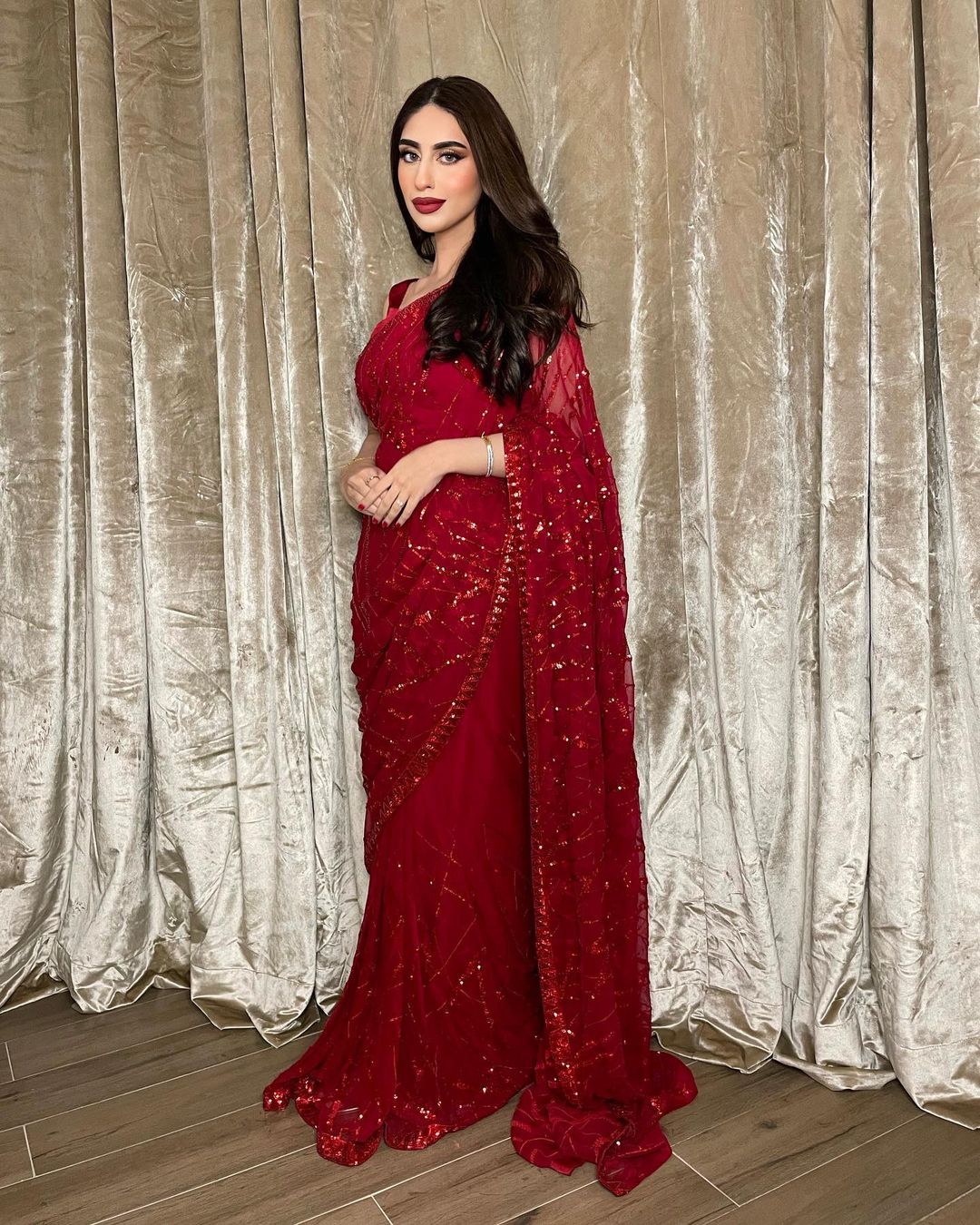 Red Color Georgette Party Wear Saree – VASTRAAN
