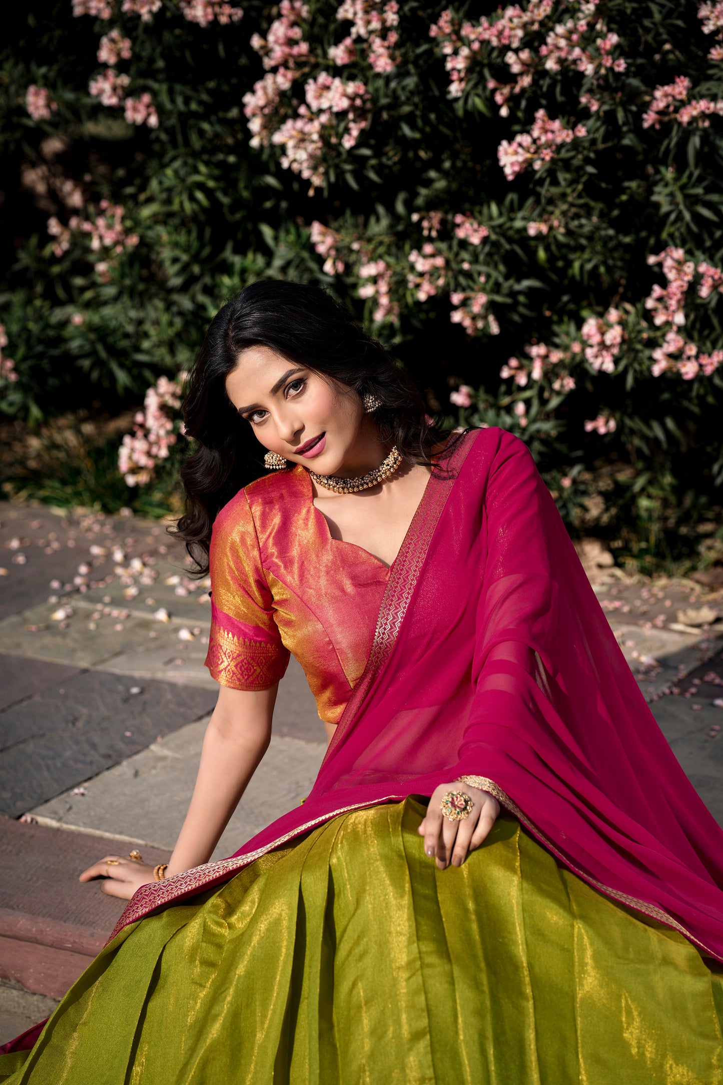 New Green Color Kanchipuram Silk Traditional Lehenga Choli