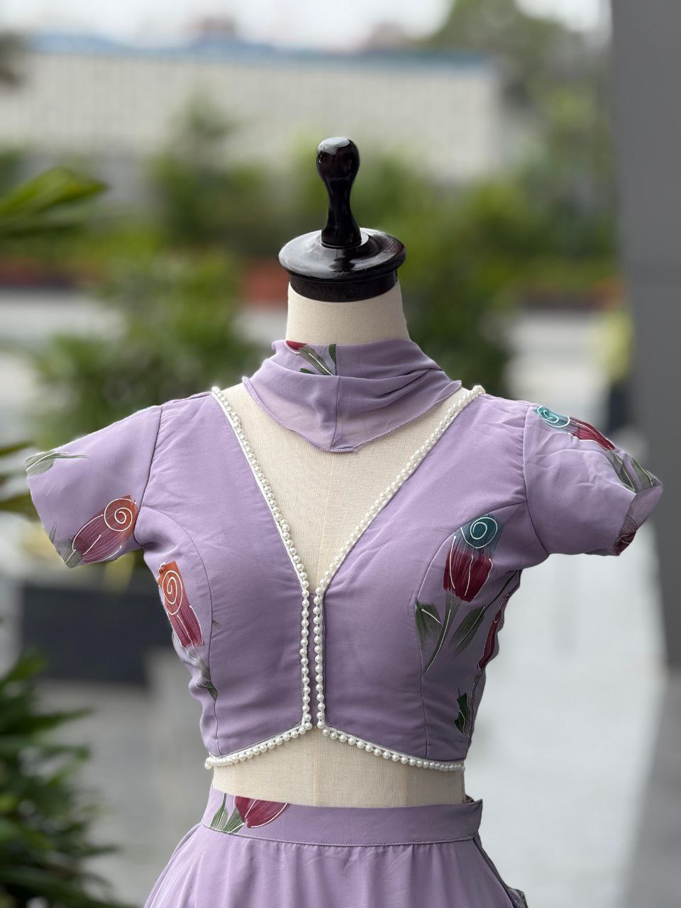 Designer Party Wear Lehenga Choli – Mauve Pure Organza | Vastraan