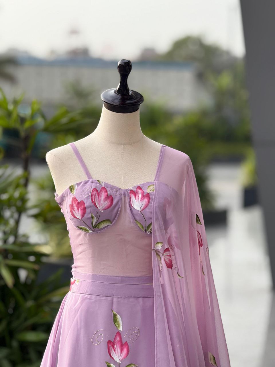 Party Wear Lehenga Choli – Mauve Pure Georgette | Vastraan