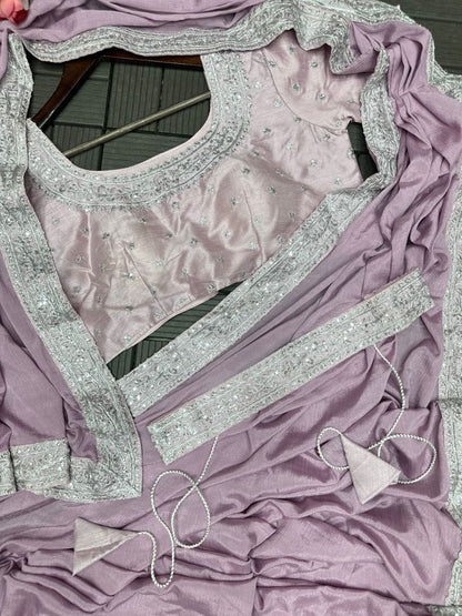 Pastel Lavender Ready to Wear Saree