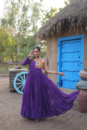 Navratri Garba special Blue color occasional Gown