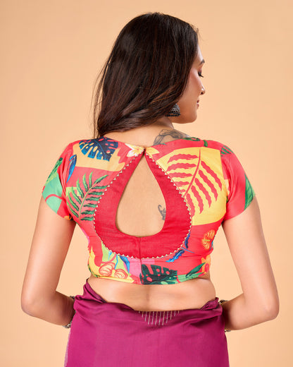 Trending Red Art silk Padded Stitched Blouse