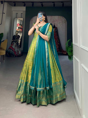 Kanjivaram Silk Gown (Green)