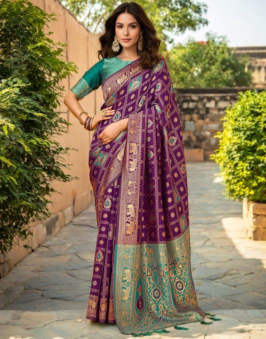 Magenta Color Silk Weaving Work Paithani Designer Saree