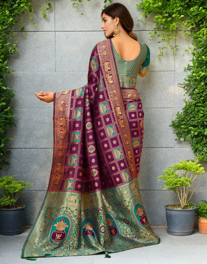 Magenta Color Silk Weaving Work Paithani Designer Saree