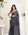 Ready-to-Wear Saree – Black Linen | Vastraan