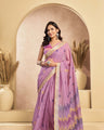Ready-to-Wear Saree – Lavender Linen with Pocket | Vastraan