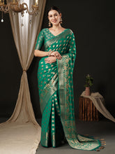 Peaceful Light Green Color Georgette Designer Saree