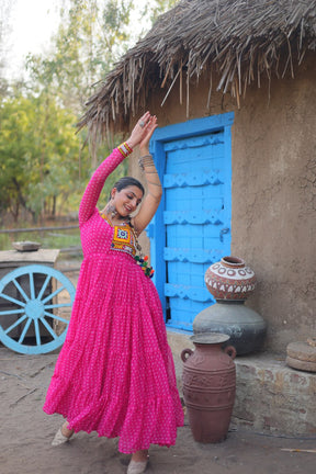 Navratri Garba special Pink color occasional Gown