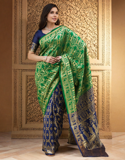 Gorgeous Green Color Silk Paithani Saree