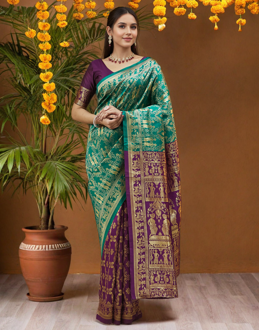 Gorgeous Light Green Color Silk Paithani Saree