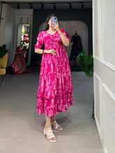 Pink Color Floral Print Georgette Stylist Dress