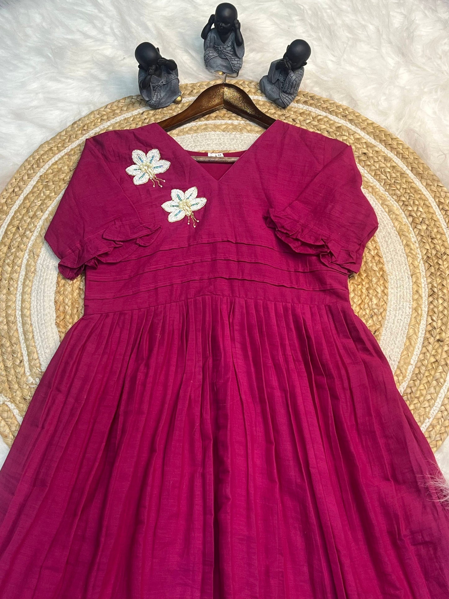 Amazing Pink Color Hand Maggam Work Kurti