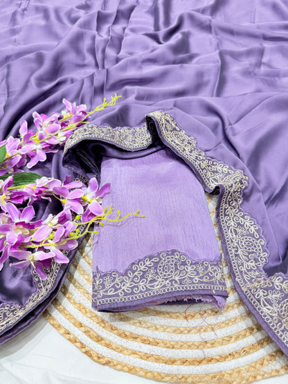 Elegant Plum Color Rangoli Silk Saree with Coding Work – Party Wear