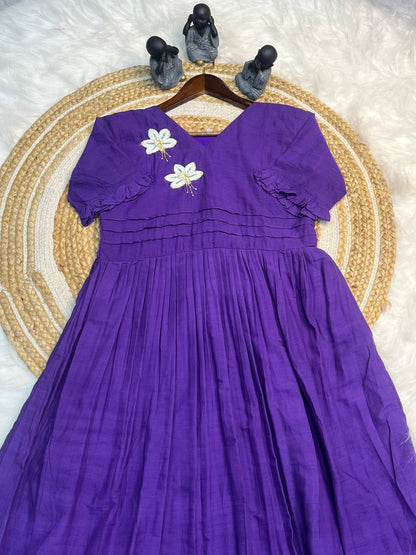 Amazing Purple Color Hand Maggam Work Kurti