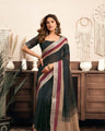 Ready-to-Wear Saree – Black Linen with Pocket | Vastraan