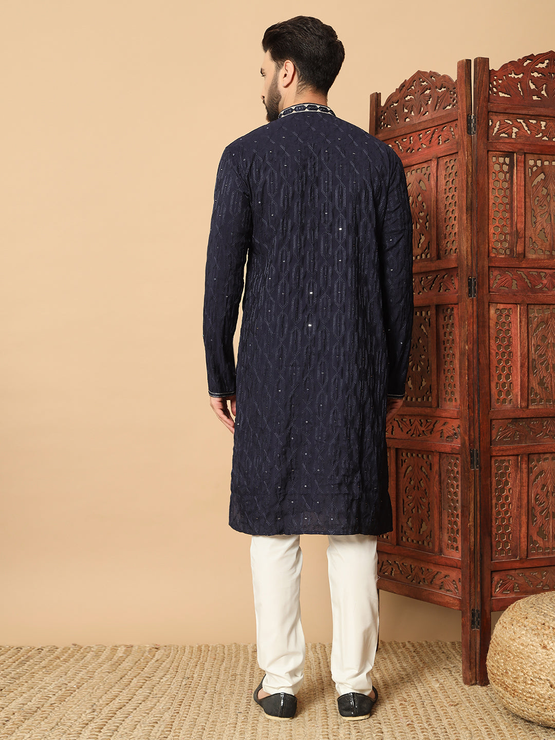 Party Wear Pvr Silk Blue Kurta Pyjama