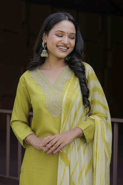 Liril Color Viscose Slub Kurti Pant Set