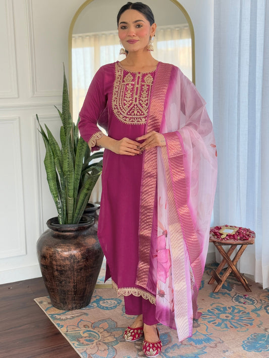 Pink Color Viscose Rayon designer Designer Kurti Pant Set
